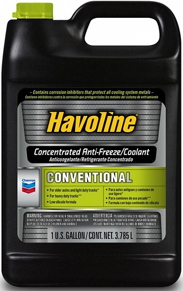 картинка Chevron CHV антифриз HAVOLINE CONVENTIONAL CONCENTRATE ANTI-FREEZE/COOLANT (B) (6*3,785 л). Антифриз. Артикул: 226110486